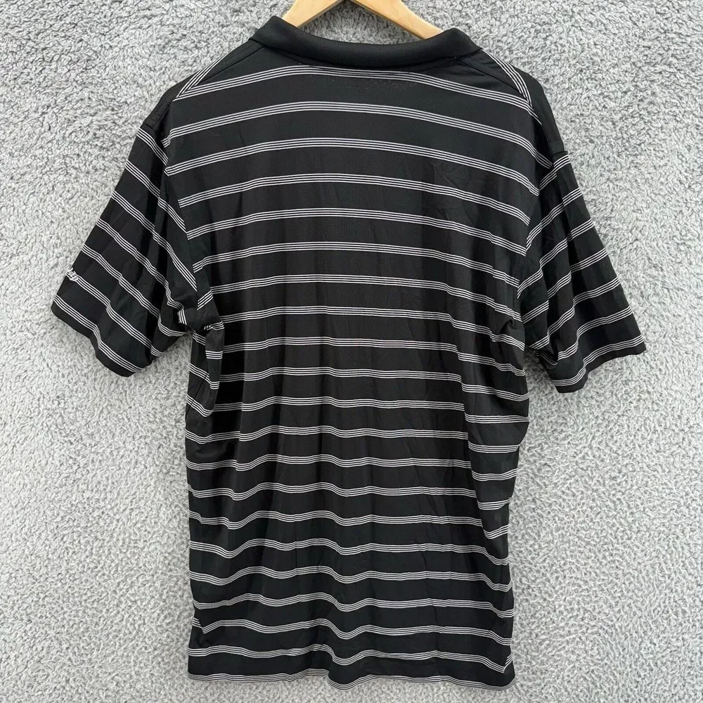 CALLAWAY Opti Dri Black Short Sleeve Striped Polo‎ Golf Shirt Mens Medium